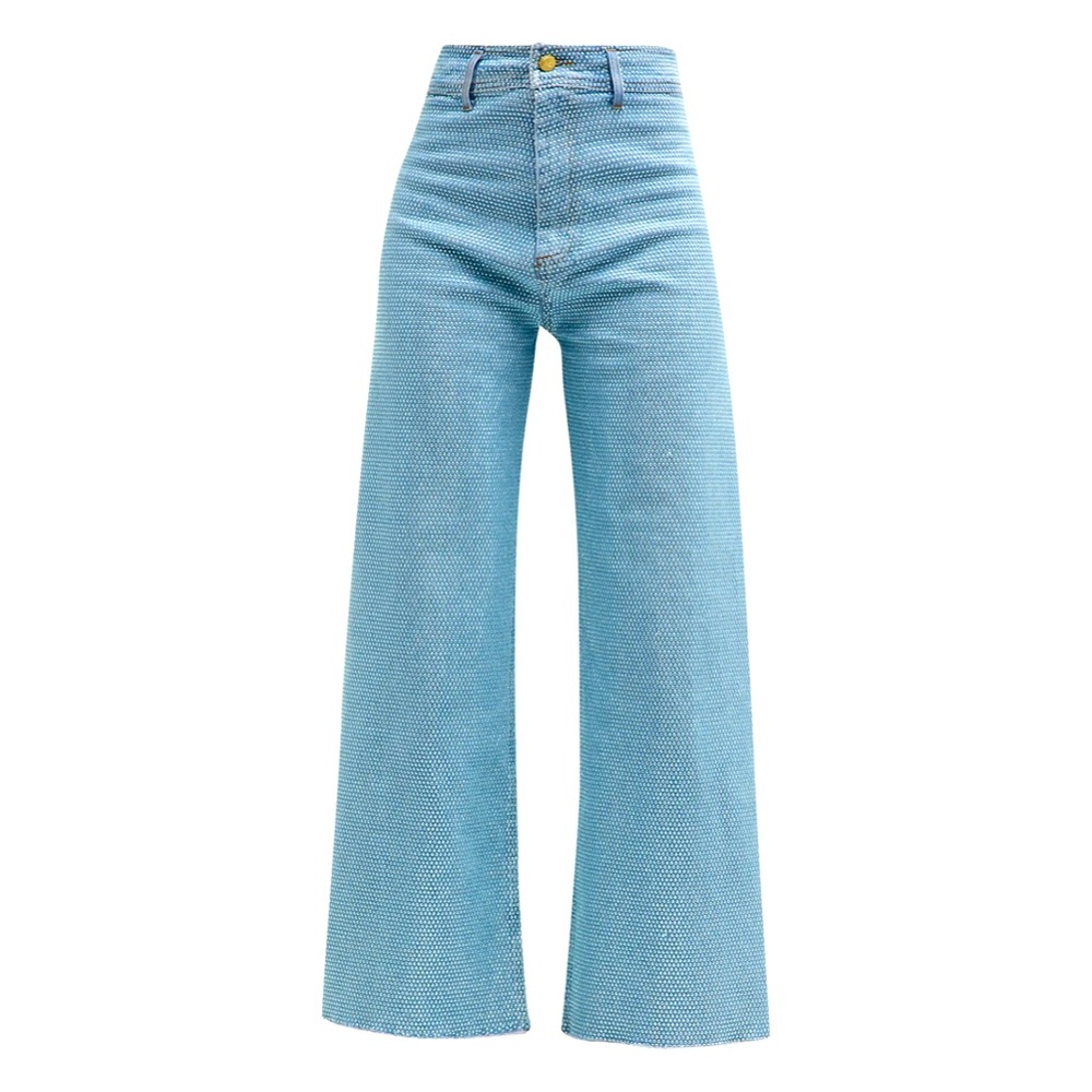 Cult Gaia ‘Zelma Pant’ in “Light Blue Denim & Hotafix” - Size 26 - Pants - Jeans